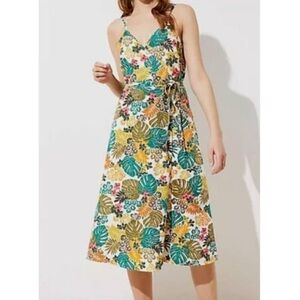 Loft Beach Tropical Print Wrap Dress
